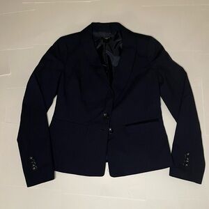 The Petite Two-Button Blazer in Seasonless Stretch, Black, size 2 petite